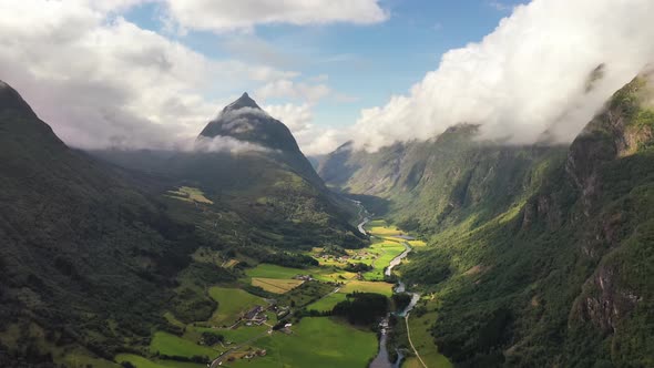 Aerial Footage Beautiful Nature Norway.