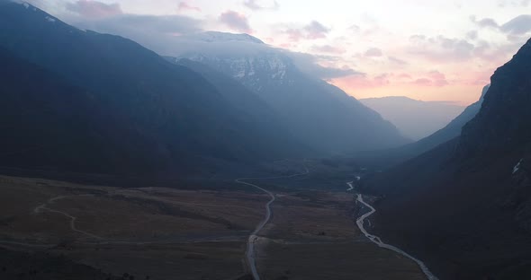 Aerial View Of Maipo River Near Santiago Chile