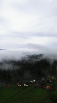 Vertical Video of Fog in the Mountains