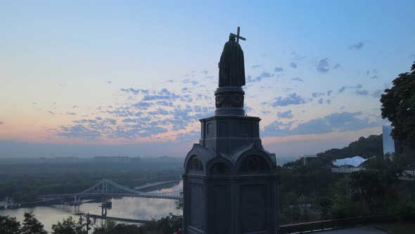 Monument To Vladimir the Great at Dawn in the Morning, Kyiv, Ukraine