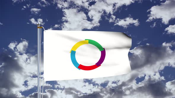 The Organisation Internationale De La Francophonie Flag Waving 4k