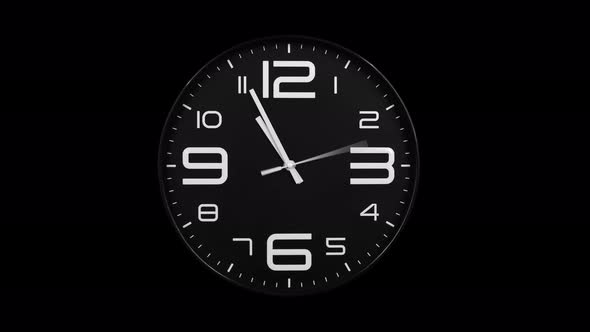 Modern Black Clock Face Moving Fast Forward