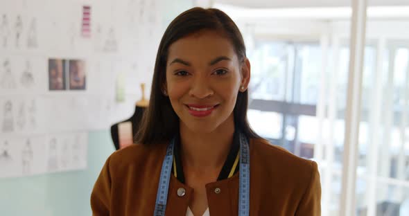 Young woman working in a creative office