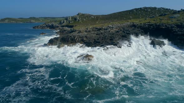 Crashing Waves on a Rocky and Dangerous Coast