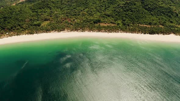 Tropical Beach with White Sand, View From Above.