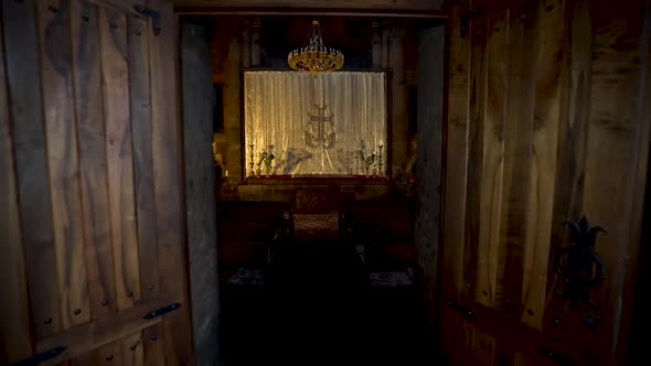  Interior Christian church. Inside Saghmosavanq monastery in Armenia, Caucasus. 