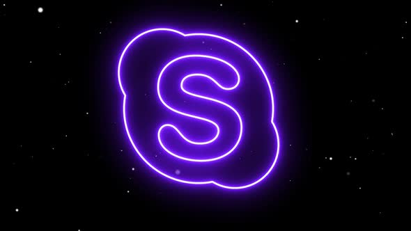 Neon Skype Social Media Icon