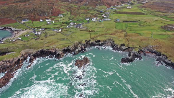Aerial View of the Rosguil Pensinsula By Doagh - Donegal, Ireland
