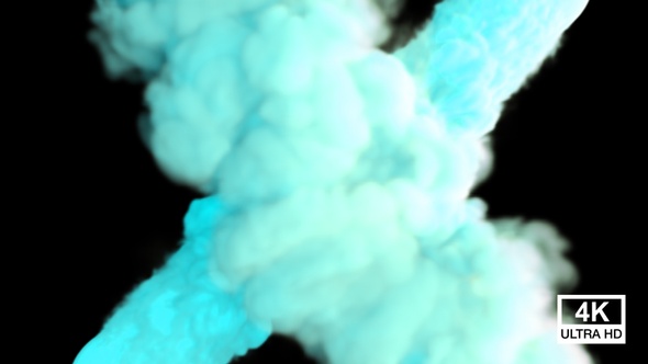 Aqua Color Smoke Streaming Collisions 4K