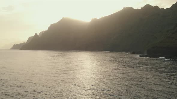 Incredible Mountain Scenery on the Ocean in the North of the Spanish Volcanic Island of Tenerife