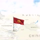 Kyrgyzstan Map And Flag With Clouds - VideoHive Item for Sale