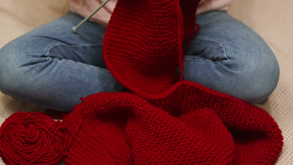 Woman Hands With Knitting Needles 2