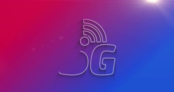 5G high-speed mobile phone network symbol 3d with shadow