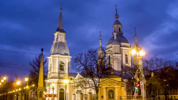 St. Andrew's cathedral in St. Petersburg timelapse