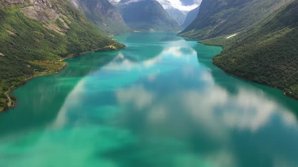 Beautiful Nature Norway Natural Landscape Lovatnet Lake