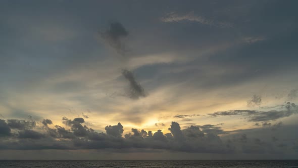 Time Lapse Stunning Sky Of Sunset With Cloud Moving