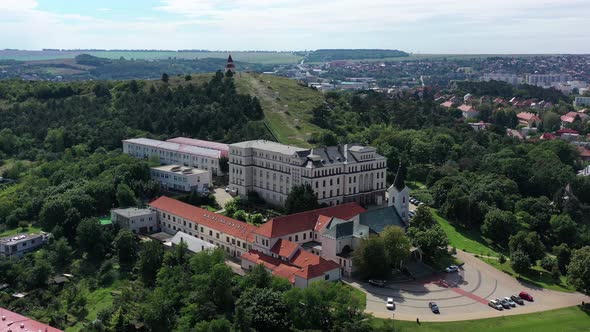 Aerial view of Calvary in Nitra city in Slovakia