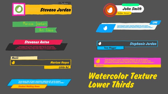 Watercolor Texture Lower Thirds alt