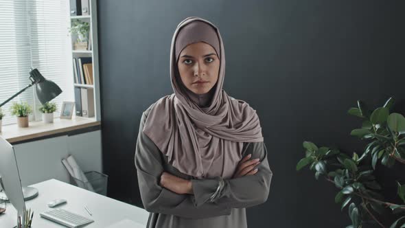 Portrait of Confident Muslim Woman in Office