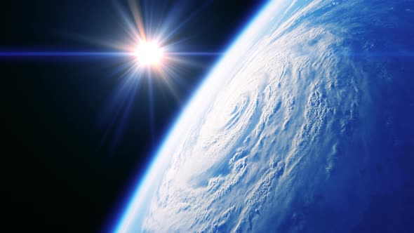 Sunrise In Space Over The Hurricane alt