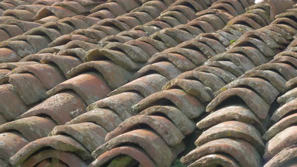 Dirty old type roof type texture slow pan 4K 3840X2160 30fps UltraHD footage - Slow panning over anc