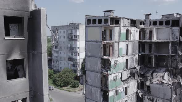 War in Ukraine Multistorey Destroyed Building