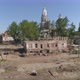 Aerial view of reconstruction of the area next to the church and pond 21 - VideoHive Item for Sale