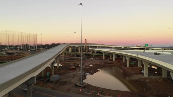 Aerial video highways Downtown Birmingham Alabama USA