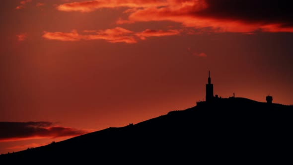 Sunset over Mont Ventoux, Mountain in France