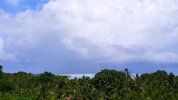 Aerial seascape of lagoon beach by ocean and sand background