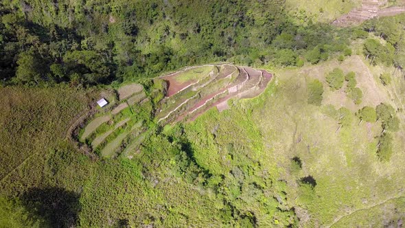 Drone Fly Towards Steep Slopes Valley In Rice Terraces Of Philippine Cordilleras In Banaue Ifugao