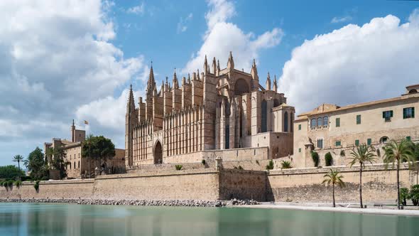 Palma De Mallorca Spain / The South East Side of the Catedral Basilica