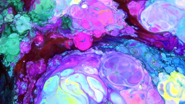 Liquid Colorful Paint Pattens Mix In Slow Motion 1