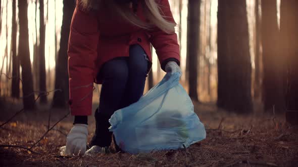 Clean Collects Garbage Plastic Empty Bottles. Ecology Volunteer Awareness Pollution. Save Planet.