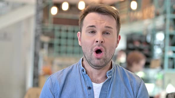 Portrait of Allergic Casual Man Sneezing, Sneeze