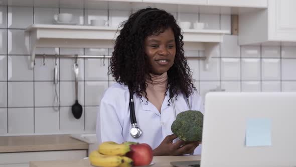 Online Video Chat From an African American Doctor View From the Camera