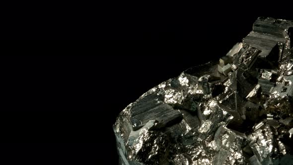 Mountain Crystal . Rotates on a Black Background. Macro