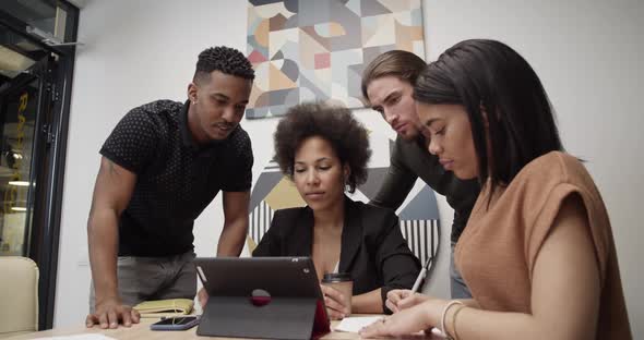 Diverse Colleagues Working on Project Together