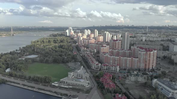 Kyiv, Ukraine. Obolon District. Aerial View