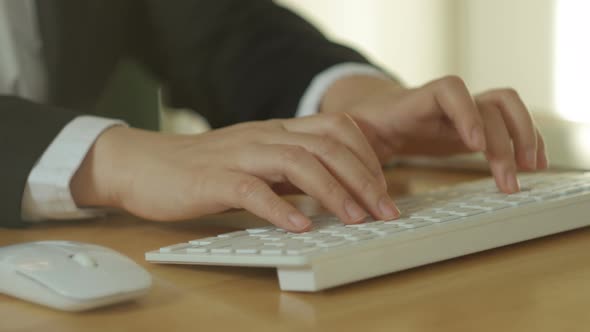Business Women Typing Keyboard Wireless