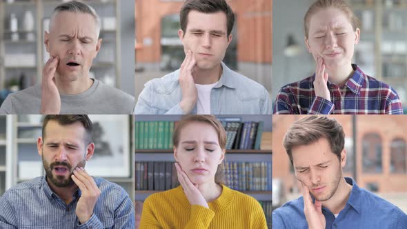 Collage of Young People with Toothache