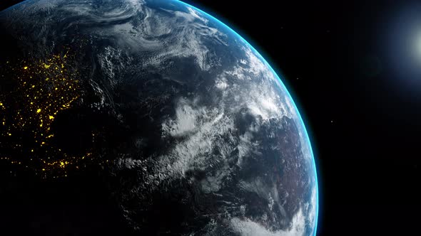 Planet Earth Globe Zoom Space Animation Background