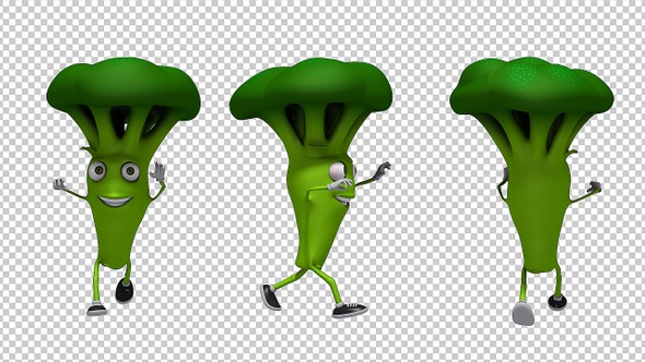 Broccoli 3d Character Run Cycle Animation (3-Pack) alt
