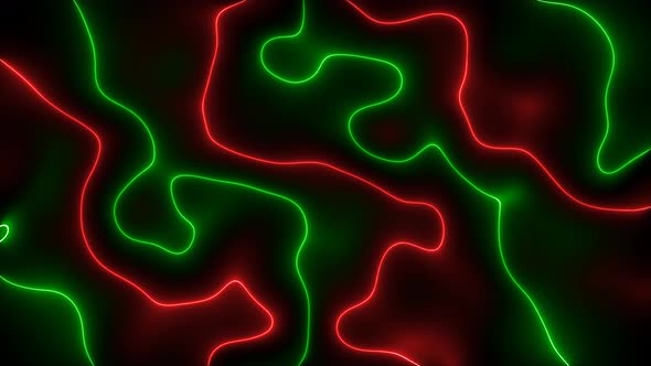 Red Green Color Neon Light Line Wave Liquid Animated Background