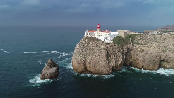 Aerial View of Lighthouse of Cabo Sao Vicente