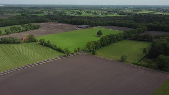 Cropland in the Achterhoek, rural area in Gelderland, the Netherlands, Aerial