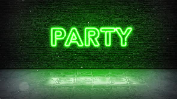 Party Neon Sign Green