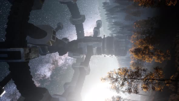 UFO Hovering Over Forest alt