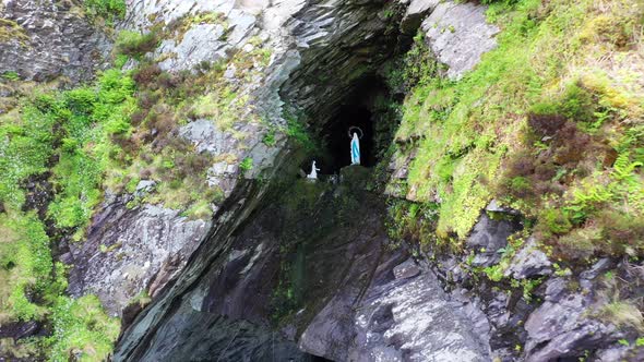 Old Slate Quarry and Grotto with Statue of the Virgin Mary, Valentia Island, Ireland