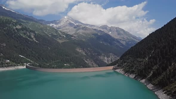 Aerial View of Schlegeis Stausee Dam, Austria